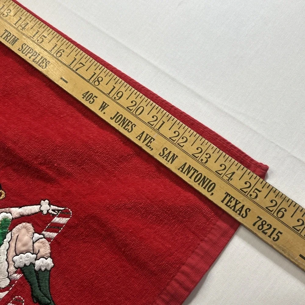 VTG 1994‎ Betty Boop Christmas Hand Towel Red Cotton Stitched Applique Whimsical